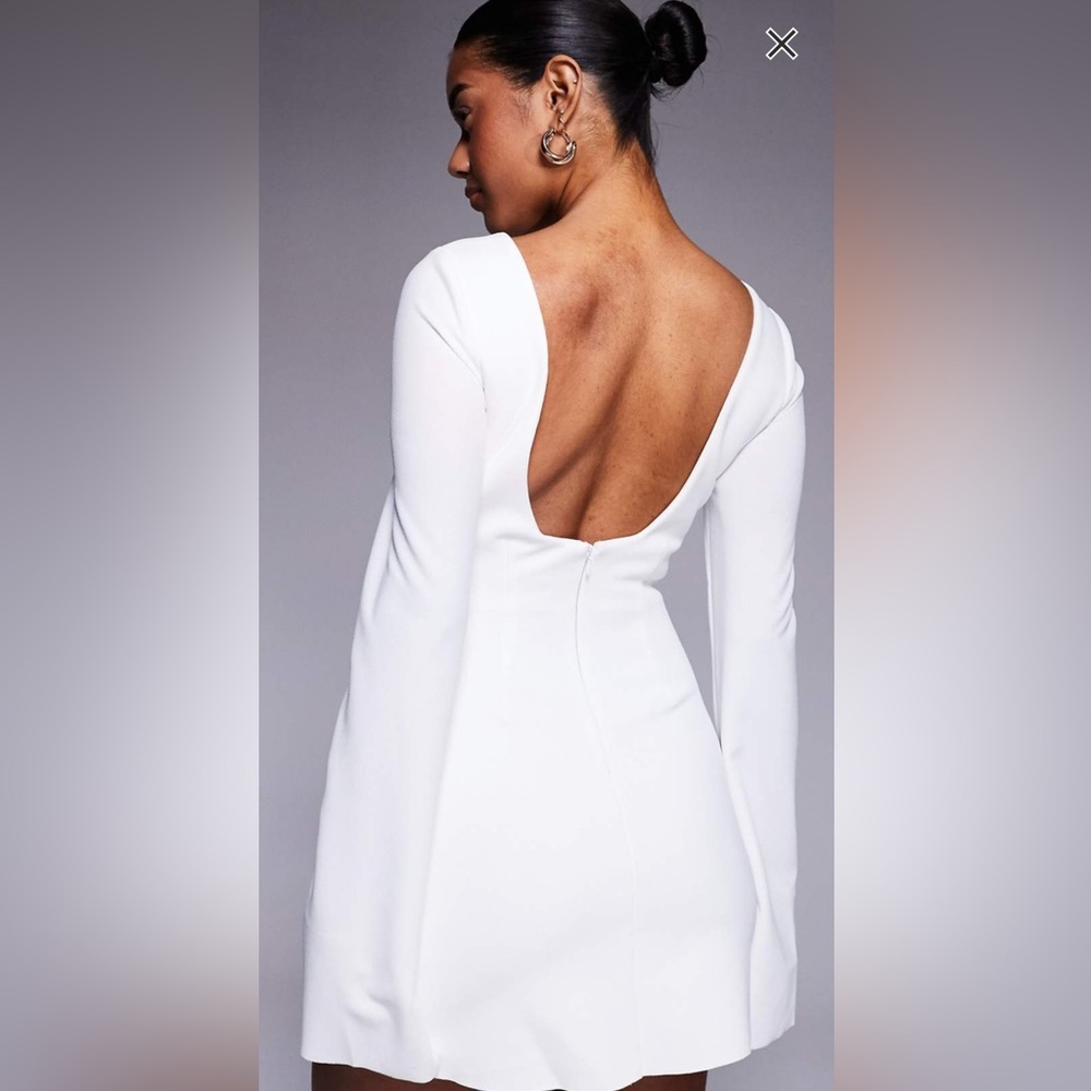 Elegant White Mini Dress - Picture 4 of 14